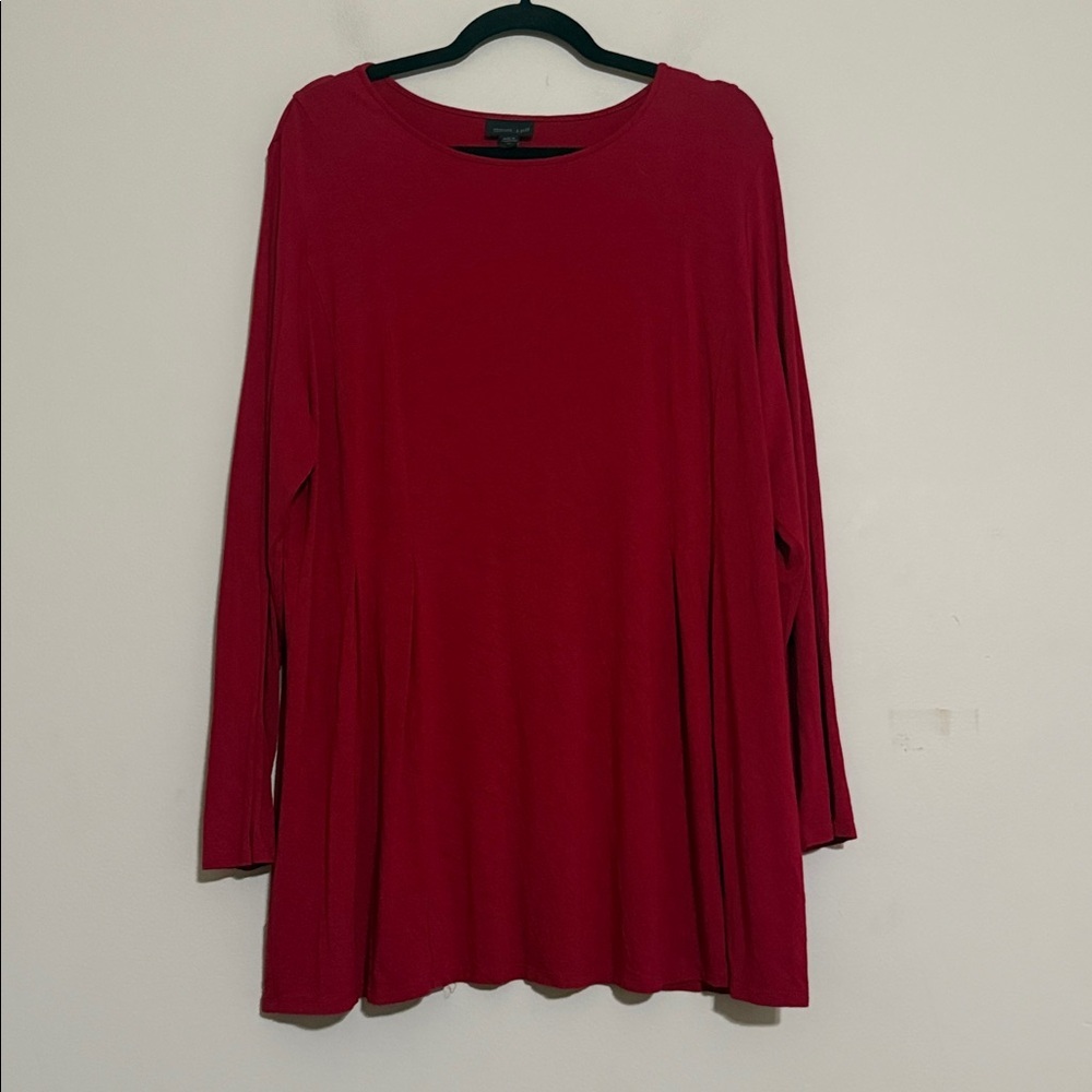 J. Jill Red Long Sleeve Top blouse women XL soft stretchy casual office soft - Picture 3 of 7